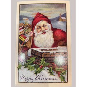 Vintage Victorian Christmas & New Year Postcards Set Girls Boys Santa Angels